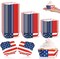 600 Pcs Patriotic Square Cupcake Liners Cupcake wrappers with red, white, and blue stars for July 4th.